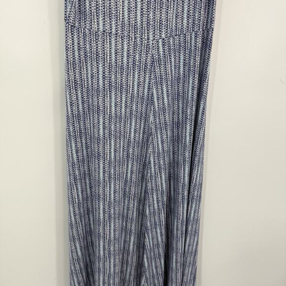 Croft & Barrow Medium Maxi Tank Dress Blue Dotted Stripe Knit Beach Resort NEW - Picture 4 of 8